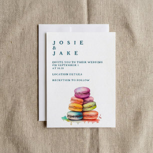 Whimsical Colourful Macaroons wedding invitations