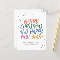 Whimsical Colourful Merry Christmas New Year Dots