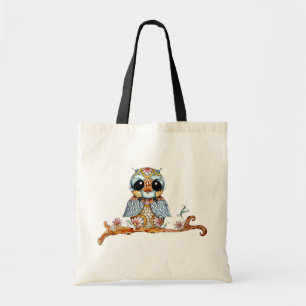 Whimsical Colourful Owl Tote Bag