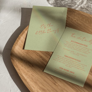 Whimsical colourful Retro Modern Wedding Details Enclosure Card
