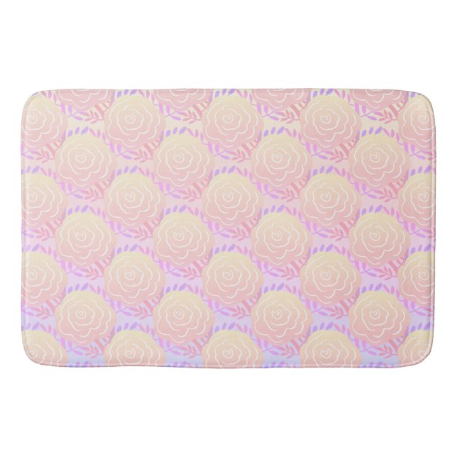 Whimsical Colourful Roses 2 Bath Mat (Front)