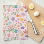Whimsical Colourful Teapots Tea Party Unique Cute Kitchen Towel<br><div class="desc">This hand made pattern makes an awesome kitchen towel. Change the background colour or add your own texts. Check out my shop for more or let me know if you'd like something custom!</div>