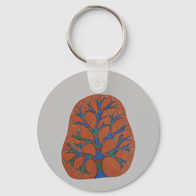 "Whimsical Colourful Tree - Nature on the Go Keychain (Front)