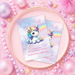 Whimsical Colourful Unicorn Magical Day Thank You  Card