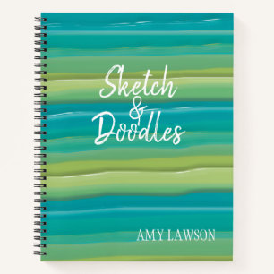 Whimsical Colourful Watercolor Personalized  Notebook