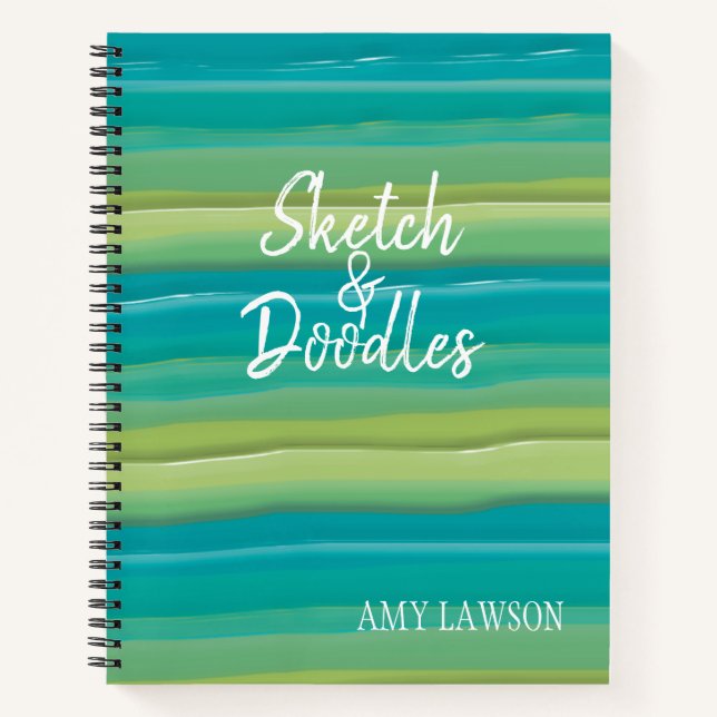 Whimsical Colourful Watercolor Personalized  Notebook (Front)