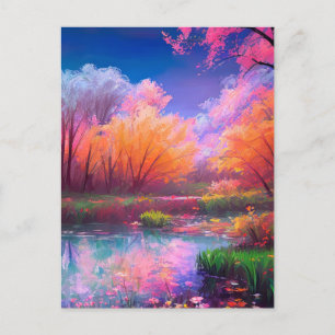 Whimsical Colours of the Magical Swamp Postcard