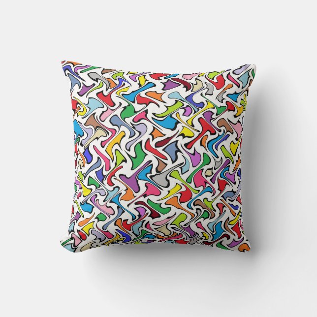 Whimsical Colours Throw Pillow (Front)