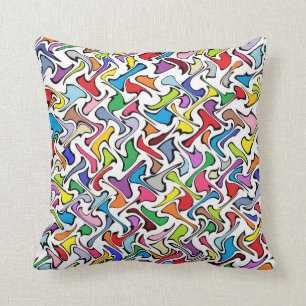 Whimsical Colours Throw Pillow