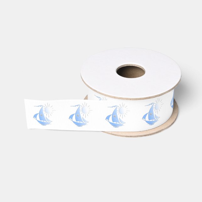 Whimsical Comedy and Tragedy Theatre Sailboat Grosgrain Ribbon (Spool)