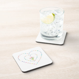 Whimsical Concentric Star Heart Frame Coaster