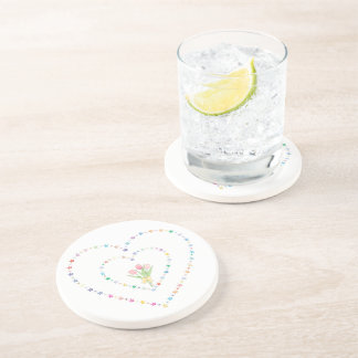 Whimsical Concentric Star Heart Frame Coaster