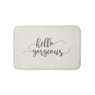 Whimsical Confetti Dots on Grey Hello Gorgeous Bath Mat