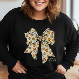 Whimsical Coquette Bow Heart Yellow Sweatshirt