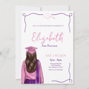 Whimsical Coquette Girl Graduation Party Invitation