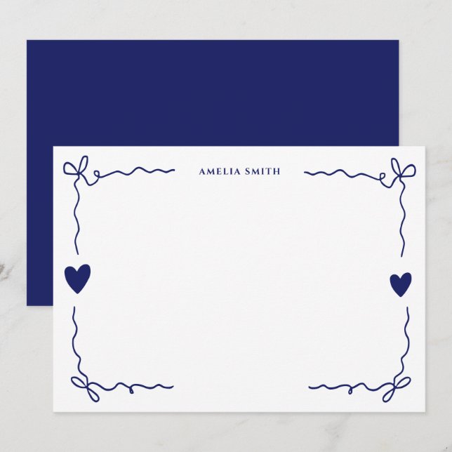 whimsical coquette ribbon frame card (Front/Back)