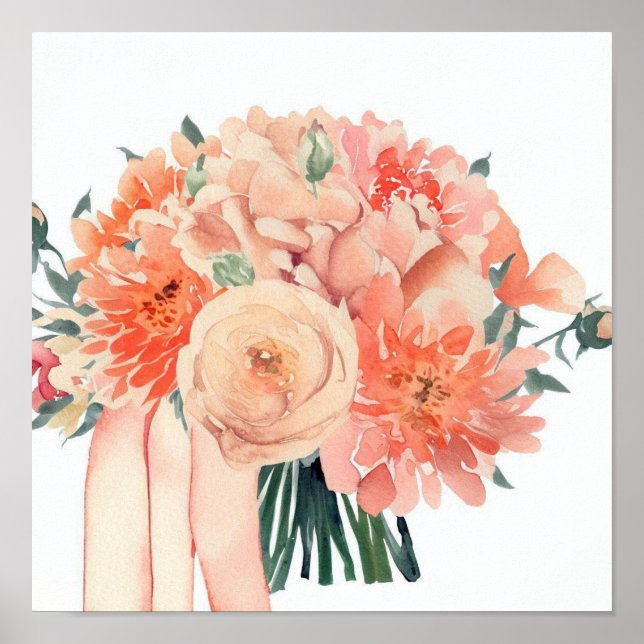  Whimsical Coral, Attendants Bouquet (C) Poster (Front)