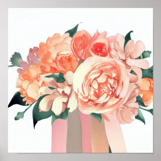  Whimsical Coral, Attendants Bouquet (D) Poster (Front)