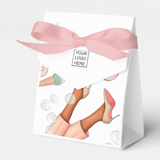 Whimsical Corporate Food Catering Lady Favour Box (Front Side)