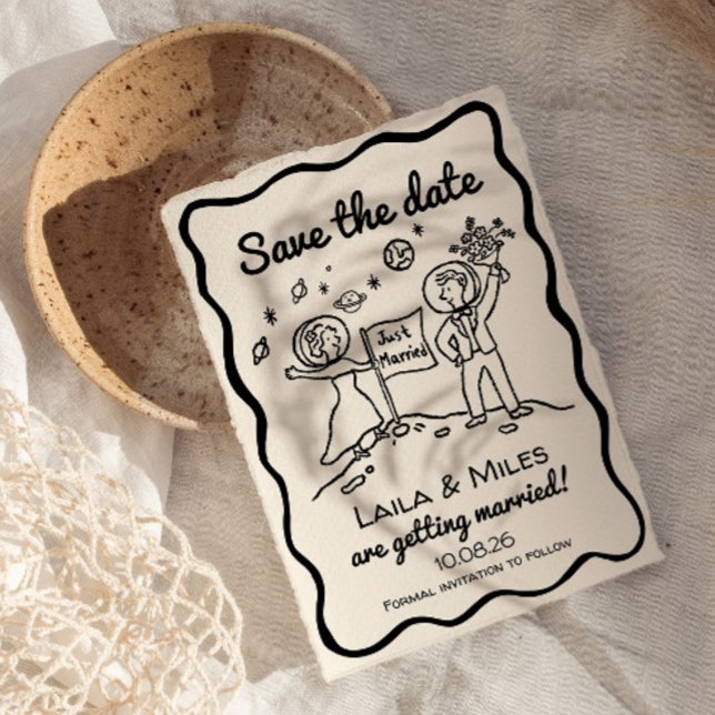 Whimsical cosmic space Save The Date invitation (Cosmic space whimsical save the date invitation)