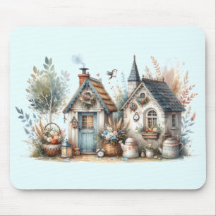 Whimsical Cottage Garden Mouse Pad