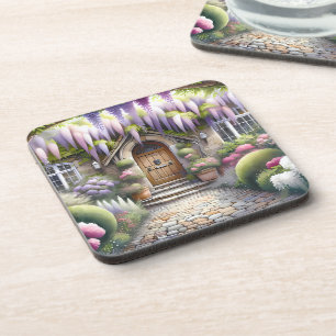 Whimsical Cottage Garden Pathway Coaster