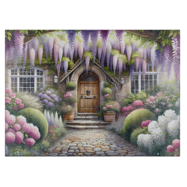 Whimsical Cottage Garden Pathway Cutting Board (Front)