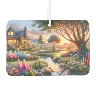 Whimsical Cottage Garden Sunset Air Freshener