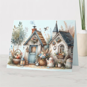 Whimsical Cottage Garden Thank You Card