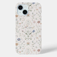 Whimsical Cottagecore Beige Watercolor Floral
