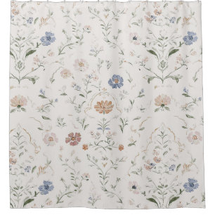 Whimsical Cottagecore Beige Watercolor Wildflower