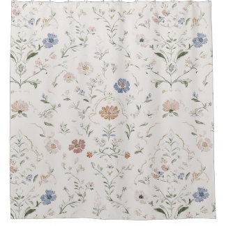 Whimsical Cottagecore Beige Watercolor Wildflower