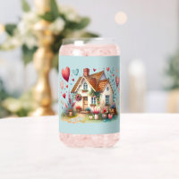 Whimsical Cottagecore Heart House Art