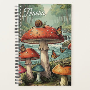 Whimsical Cottagecore Mushrooms Personalized Planner