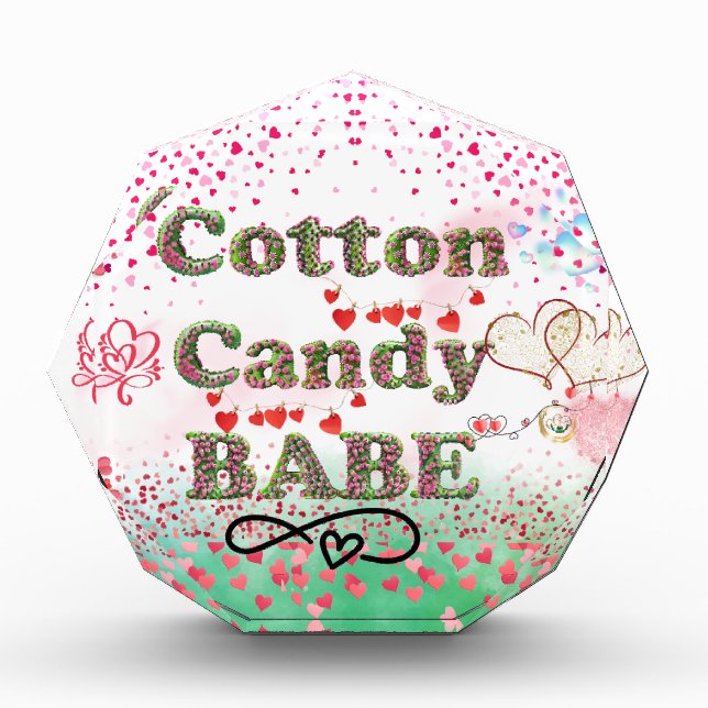 Whimsical Cotton Candy Babe Photo & Art Block (Front)