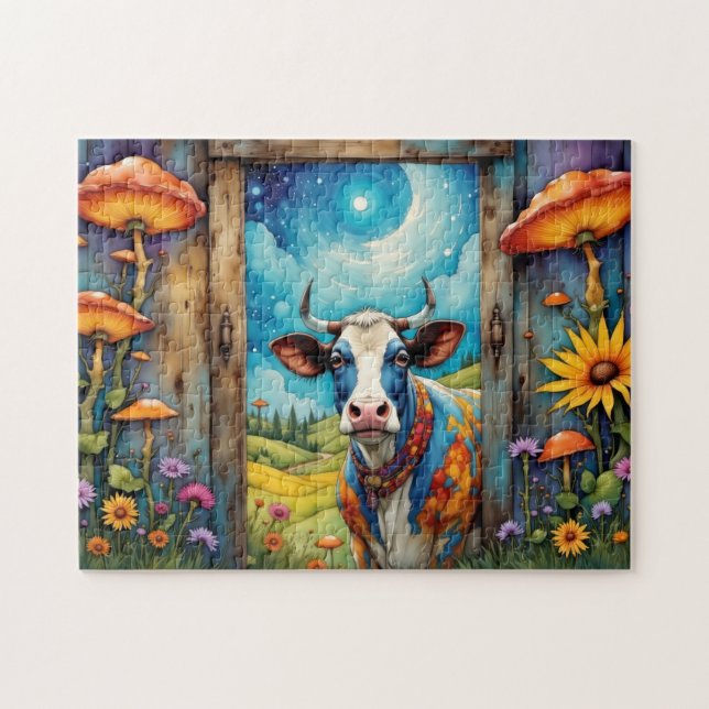 Whimsical Cow Dreamscape Jigsaw Puzzle (Horizontal)