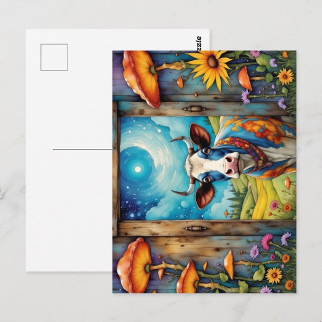 Whimsical Cow Dreamscape Postcard (Front/Back)