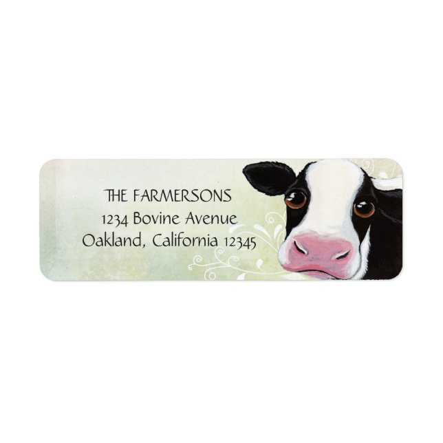 Whimsical Cow Return Address Labels (Front)