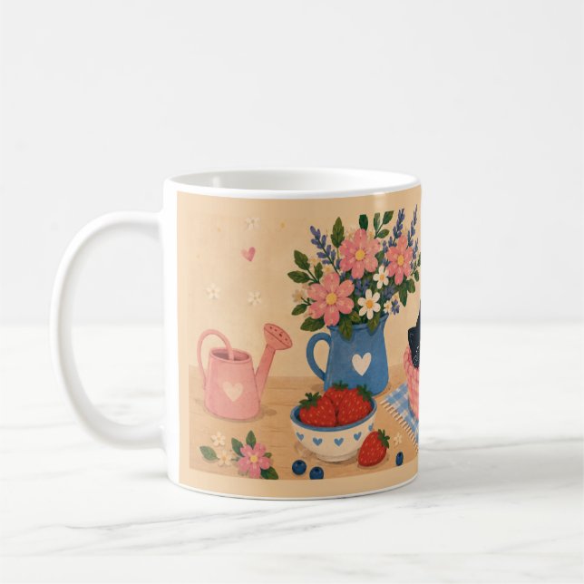 Whimsical Cozy Ceramic Coffee Mug (Left)