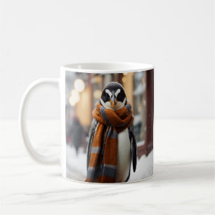 Whimsical Cozy Penguin Snowy Winter Coffee Mug