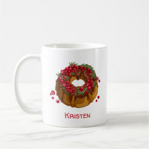 Whimsical Cranberry Bundt Cake Monogram