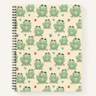 Whimsical Cream Watercolor Frog Nursery Notebook
