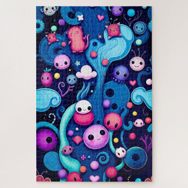  Whimsical Creatures- Colourful Fantasy World Jigsaw Puzzle (Vertical)