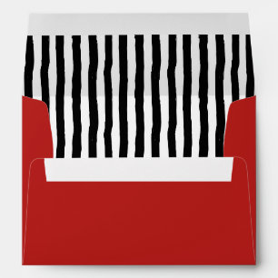 Whimsical Crooked Stripe Pattern with Red Envelope
