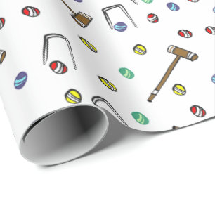 Whimsical Croquet Colourful Hand Illustrated Uniqu Wrapping Paper