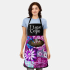 Whimsical Cup of Coffee Abstract Painting Purple