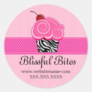 Whimsical Cupcake Bakery Box Seals