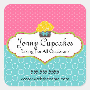 Whimsical Cupcake Bakery Box Seals