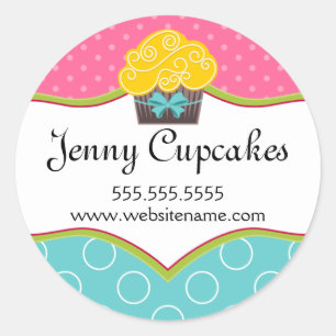 Whimsical Cupcake Bakery Box Seals