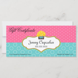 Whimsical Cupcake Bakery Gift Certificate